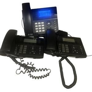 (3) Grandstream GXP1760W HD IP Phone with WiFi, Adapter, Handset
